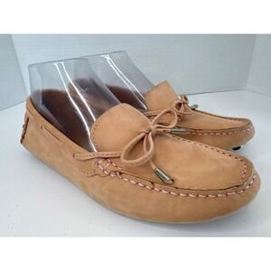 Mercanti Fiorentini 7.5 Peach/pink  Suede Driving Loafers Pink Stitching